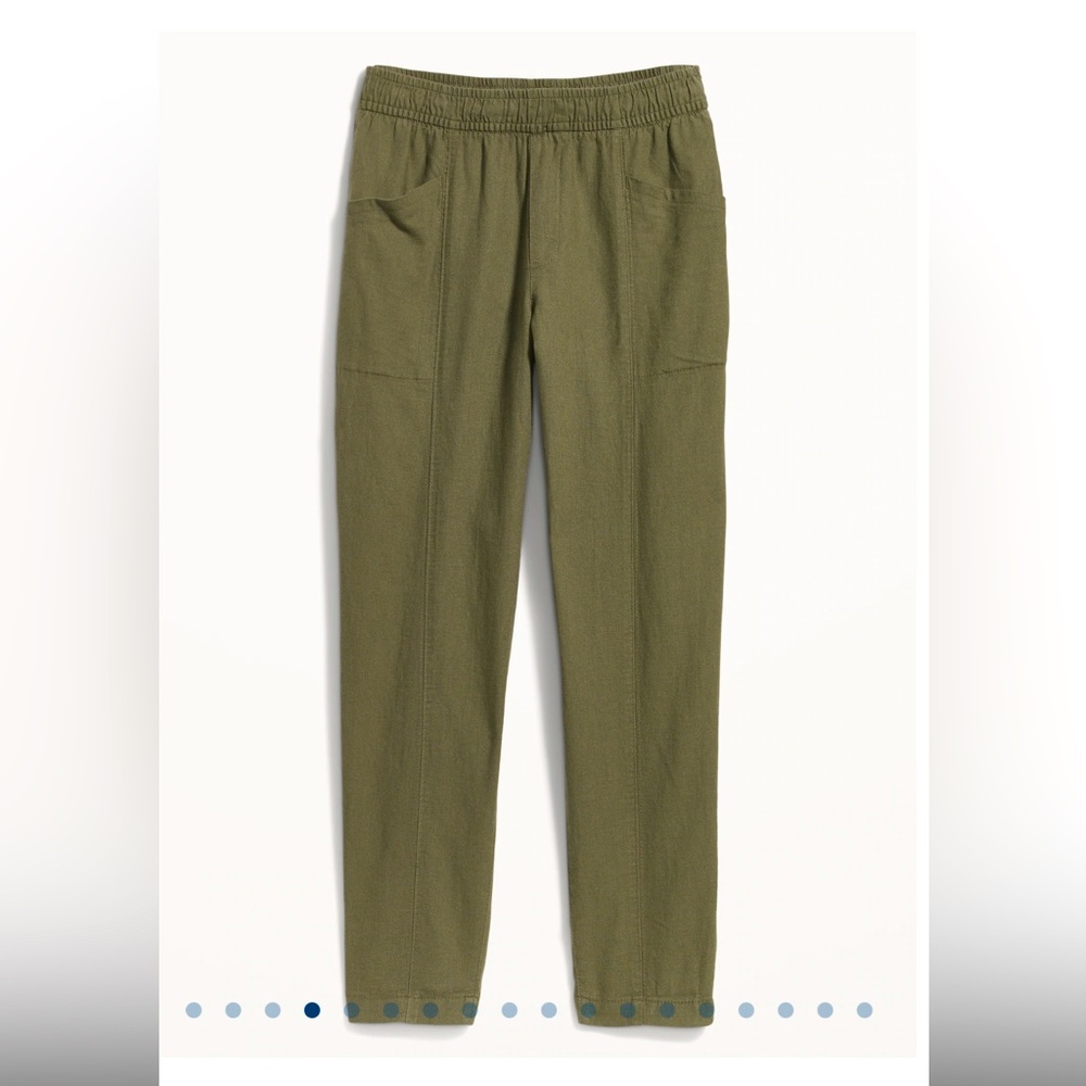 Old Navy High waisted cropped linen blend tapered pants